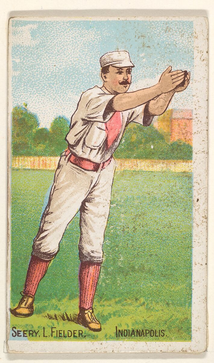 Seery (Hands Outstretched), Left Field, Indianapolis, from the Gold Coin series (N284) for Gold Coin Chewing Tobacco, D. Buchner & Co., New York  American, Commercial color lithograph reproducing drawing
