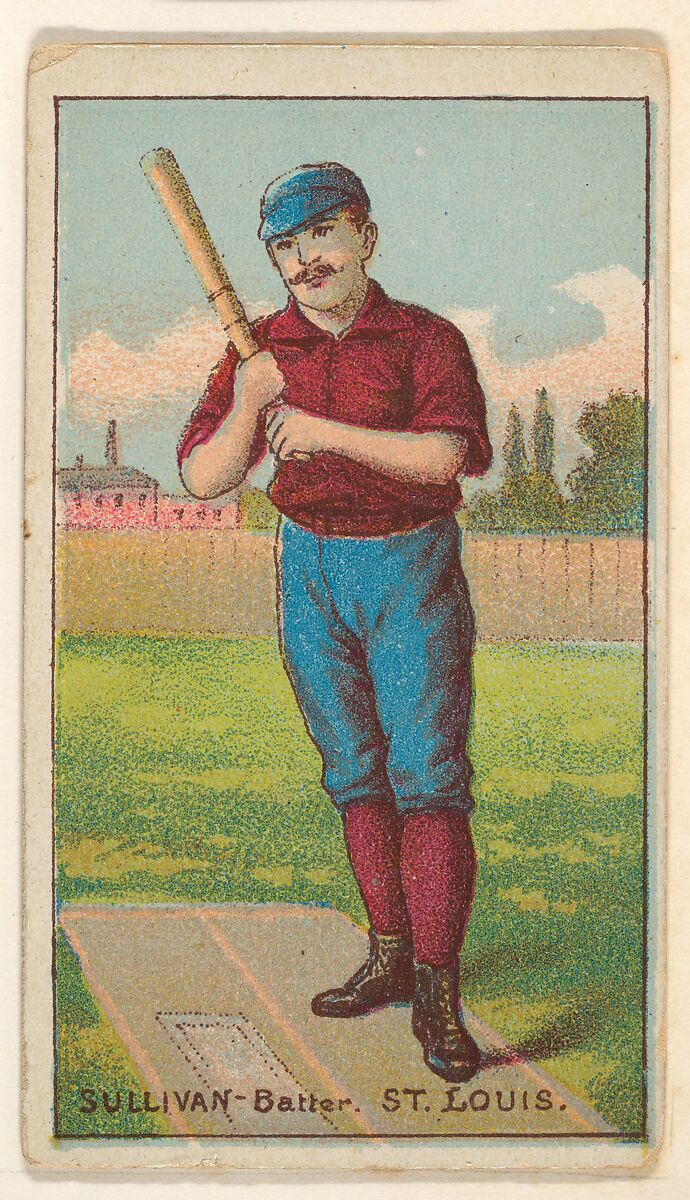 Sullivan, Batter, St. Louis, from the Gold Coin series (N284) for Gold Coin Chewing Tobacco, D. Buchner &amp; Co., New York (American, 19th century), Commercial color lithograph reproducing drawing 