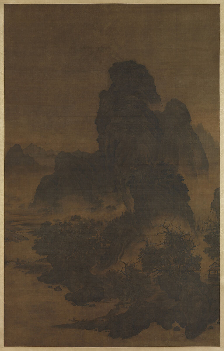 Landscape in the style of Fan Kuan, Unidentified artist Chinese, active 12th century, Hanging scroll; ink and color on silk, China