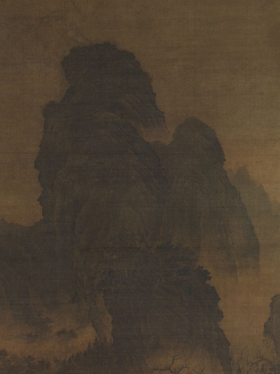 Landscape in the style of Fan Kuan, Unidentified artist Chinese, active 12th century, Hanging scroll; ink and color on silk, China