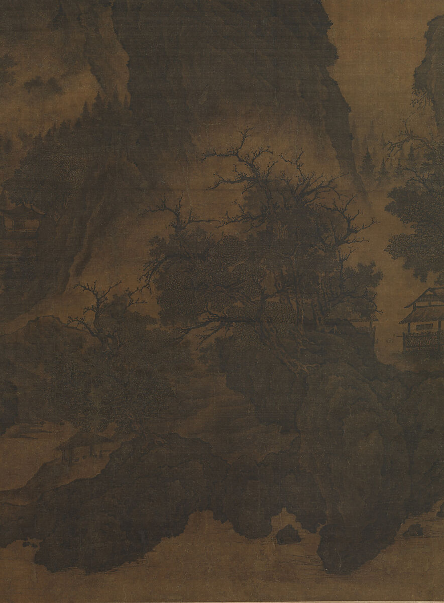 Landscape in the style of Fan Kuan, Unidentified artist Chinese, active 12th century, Hanging scroll; ink and color on silk, China