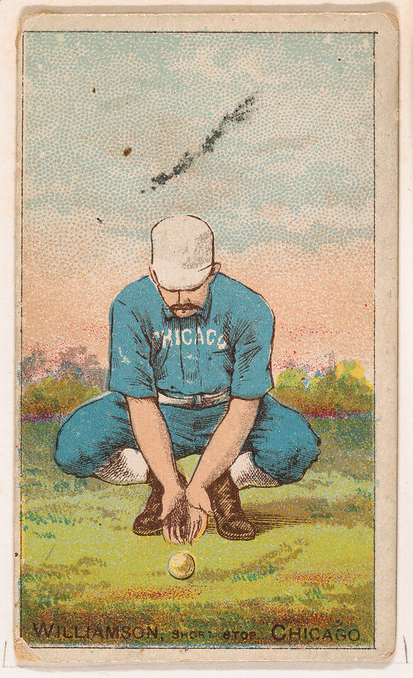 Williamson, (Fielding Grounder), Shortstop, Chicago, from the Gold Coin series (N284) for Gold Coin Chewing Tobacco, D. Buchner &amp; Co., New York (American, 19th century), Commercial color lithograph reproducing drawing 