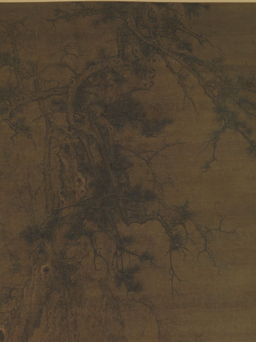 Travelers in a Wintry Forest, Unidentified artist Chinese, active early 12th century, Hanging scroll; ink and color on silk, China