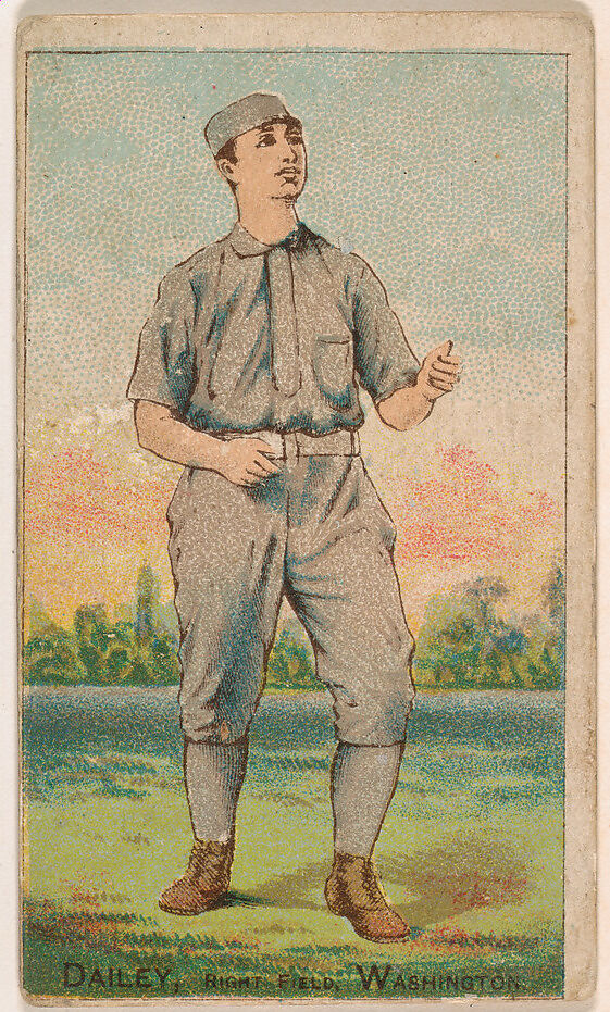 Dailey, Right Field, Washington, from the Gold Coin series (N284) for Gold Coin Chewing Tobacco, D. Buchner &amp; Co., New York (American, 19th century), Commercial color lithograph reproducing drawing 