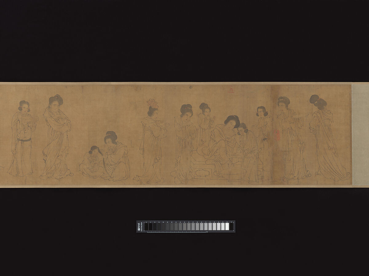 In the Palace, Unidentified artist Chinese, active early 12th century, Handscroll; ink and touches of color on silk, China