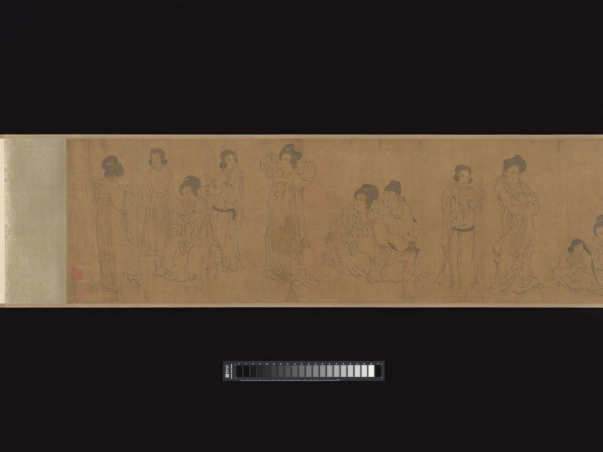 In the Palace, Unidentified artist Chinese, active early 12th century, Handscroll; ink and touches of color on silk, China