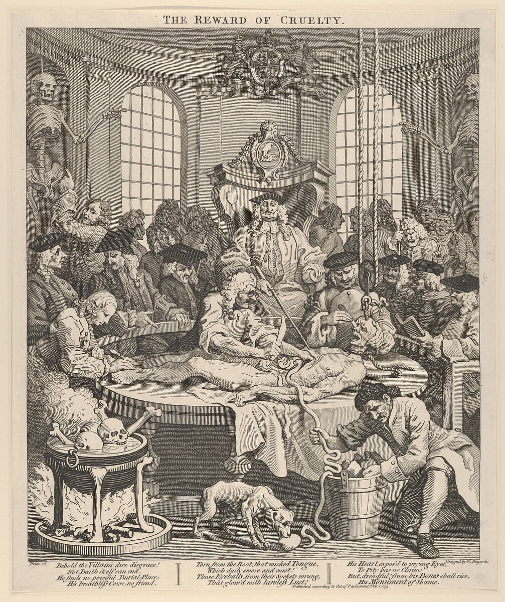 The Reward of Cruelty (The Four Stages of Cruelty), William Hogarth (British, London 1697–1764 London), Etching and engraving; third state of three 