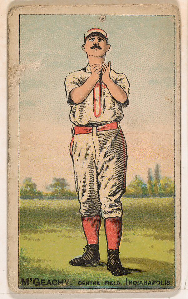 M'Geachy, Center Field, Indianapolis, from the Gold Coin series (N284) for Gold Coin Chewing Tobacco, Issued by D. Buchner &amp; Co., New York (American, 19th century), Commercial color lithograph reproducing drawing 