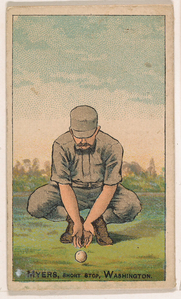 Myers, Shortstop, Washington, from the Gold Coin series (N284) for Gold Coin Chewing Tobacco, Issued by D. Buchner &amp; Co., New York (American, 19th century), Commercial color lithograph reproducing drawing 