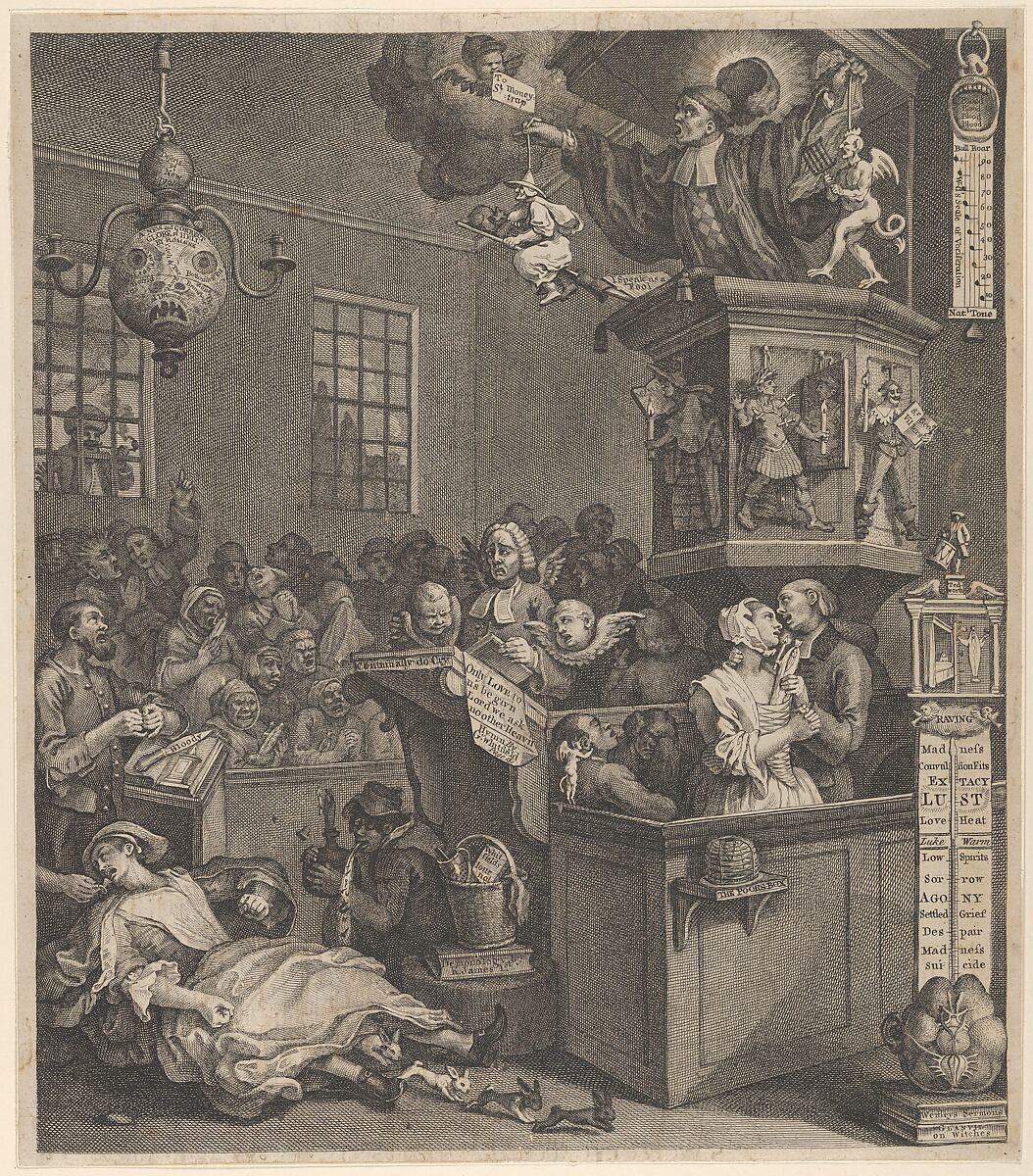 Credulity, Superstition, and Fanaticism, William Hogarth (British, London 1697–1764 London), Etching and engraving; second state of two? 