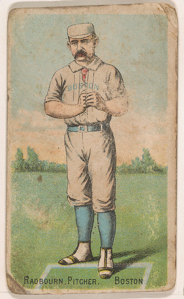 Radbourn, Pitcher, Boston, from the Gold Coin series (N284) for Gold Coin Chewing Tobacco, Issued by D. Buchner &amp; Co., New York (American, 19th century), Commercial color lithograph reproducing drawing 