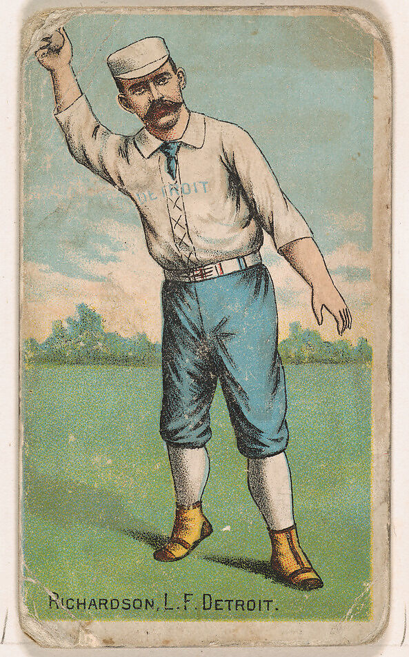 Richardson, Left Field, Detroit, from the Gold Coin series (N284) for Gold Coin Chewing Tobacco, Issued by D. Buchner &amp; Co., New York (American, 19th century), Commercial color lithograph reproducing drawing 