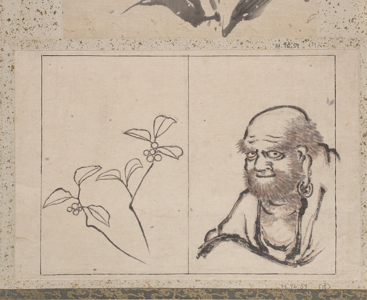 Album of Sketches by Katsushika Hokusai and His Disciples, Katsushika Hokusai (Japanese, Tokyo (Edo) 1760–1849 Tokyo (Edo)), Album of ninety-seven leaves; ink and color on paper, Japan