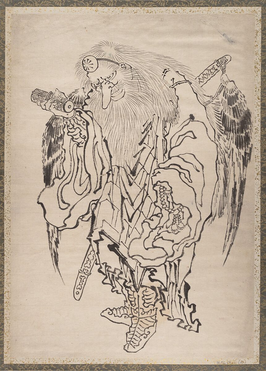 Album of Sketches by Katsushika Hokusai and His Disciples, Katsushika Hokusai (Japanese, Tokyo (Edo) 1760–1849 Tokyo (Edo)), Album of ninety-seven leaves; ink and color on paper, Japan