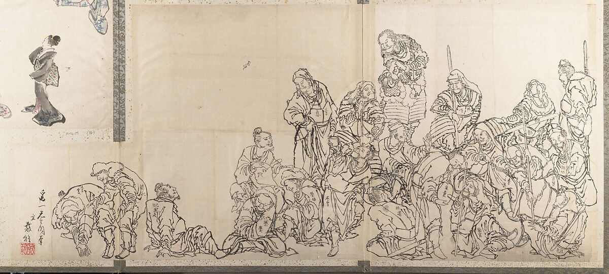 Album of Sketches by Katsushika Hokusai and His Disciples, Katsushika Hokusai (Japanese, Tokyo (Edo) 1760–1849 Tokyo (Edo)), Album of ninety-seven leaves; ink and color on paper, Japan