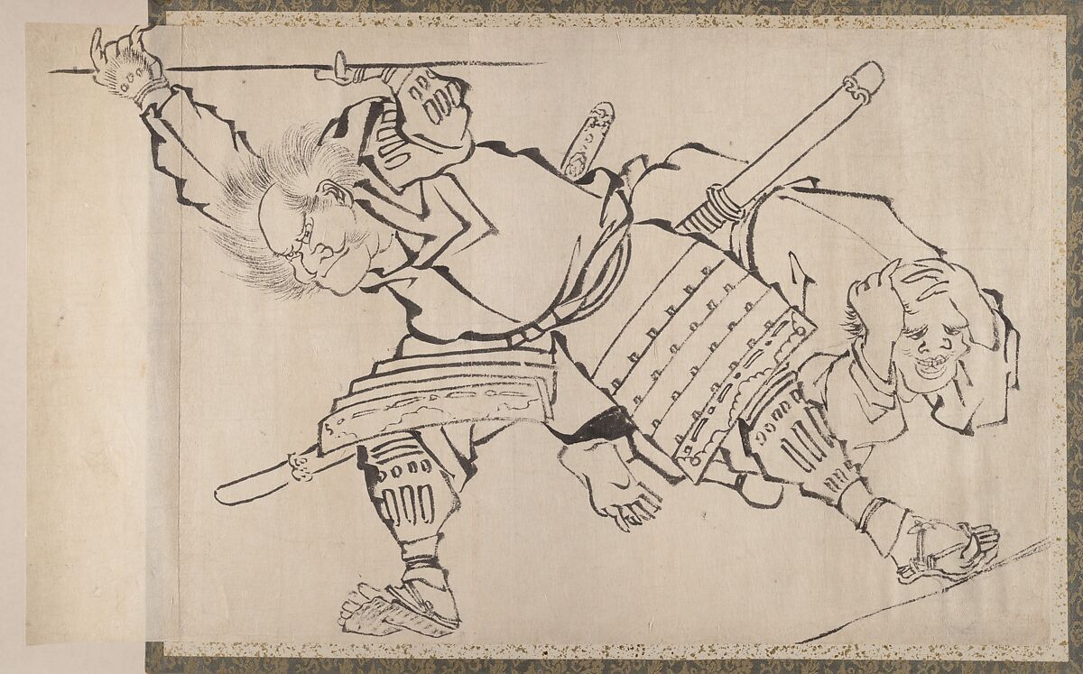 Album of Sketches by Katsushika Hokusai and His Disciples, Katsushika Hokusai (Japanese, Tokyo (Edo) 1760–1849 Tokyo (Edo)), Album of ninety-seven leaves; ink and color on paper, Japan