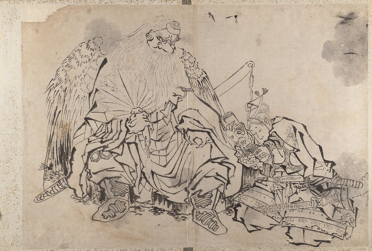 Album of Sketches by Katsushika Hokusai and His Disciples, Katsushika Hokusai (Japanese, Tokyo (Edo) 1760–1849 Tokyo (Edo)), Album of ninety-seven leaves; ink and color on paper, Japan