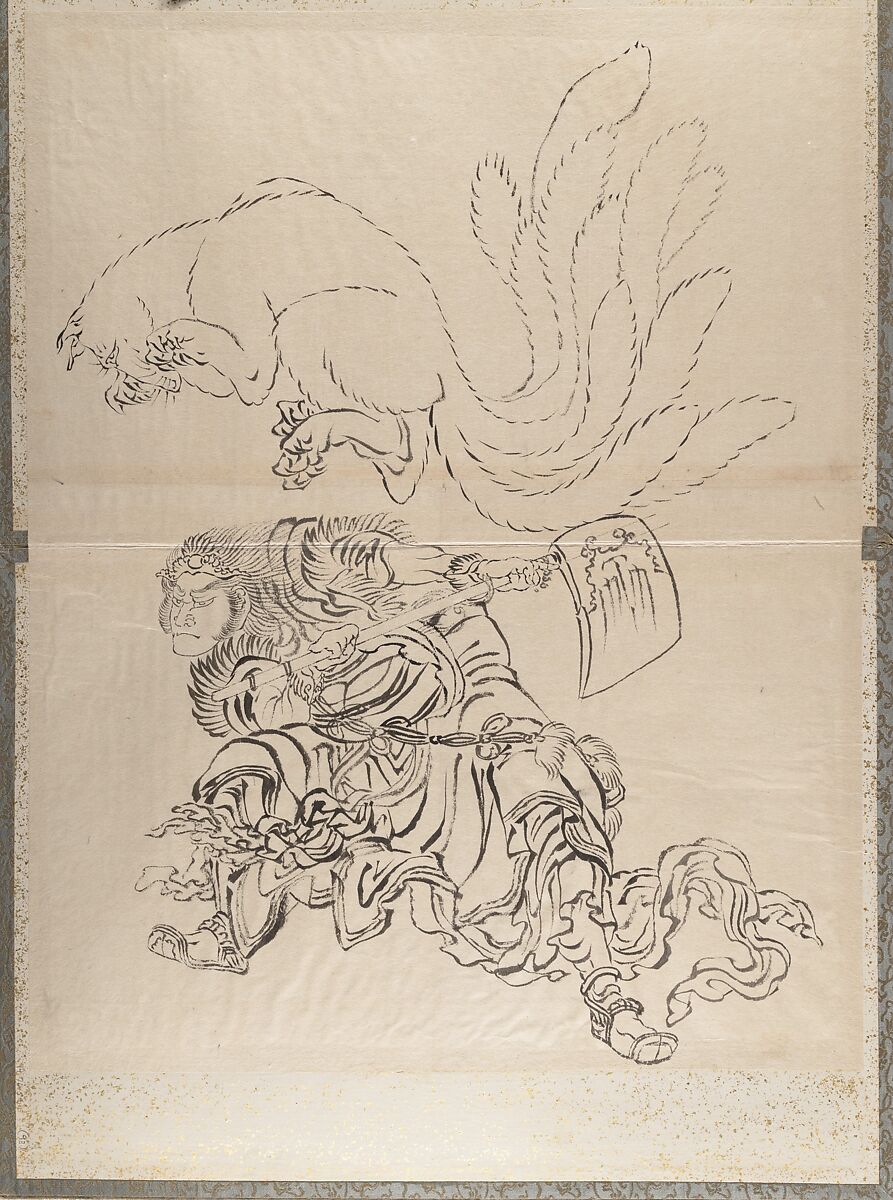 Album of Sketches by Katsushika Hokusai and His Disciples, Katsushika Hokusai (Japanese, Tokyo (Edo) 1760–1849 Tokyo (Edo)), Album of ninety-seven leaves; ink and color on paper, Japan
