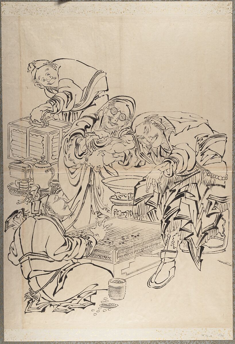 Album of Sketches by Katsushika Hokusai and His Disciples, Katsushika Hokusai (Japanese, Tokyo (Edo) 1760–1849 Tokyo (Edo)), Album of ninety-seven leaves; ink and color on paper, Japan