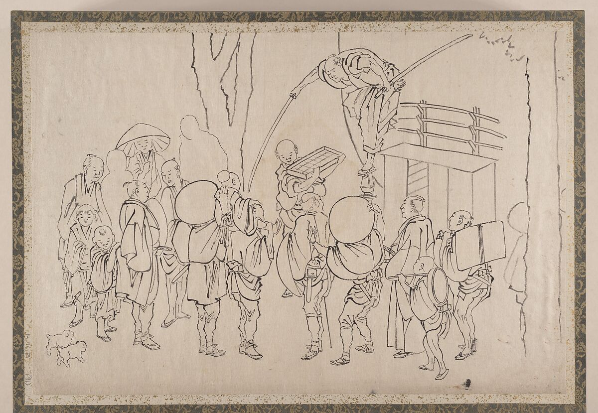 Album of Sketches by Katsushika Hokusai and His Disciples, Katsushika Hokusai (Japanese, Tokyo (Edo) 1760–1849 Tokyo (Edo)), Album of ninety-seven leaves; ink and color on paper, Japan