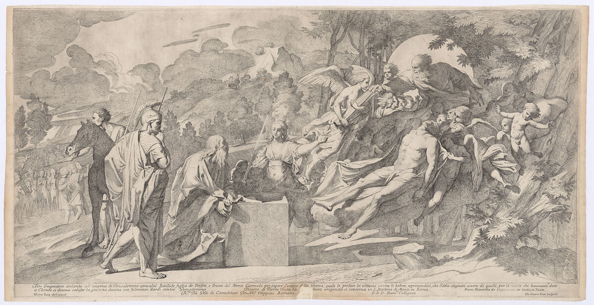 The Prophecy of Basilides, Giovanni Cesare Testa (Italian, ca. 1630–1655), Etching 