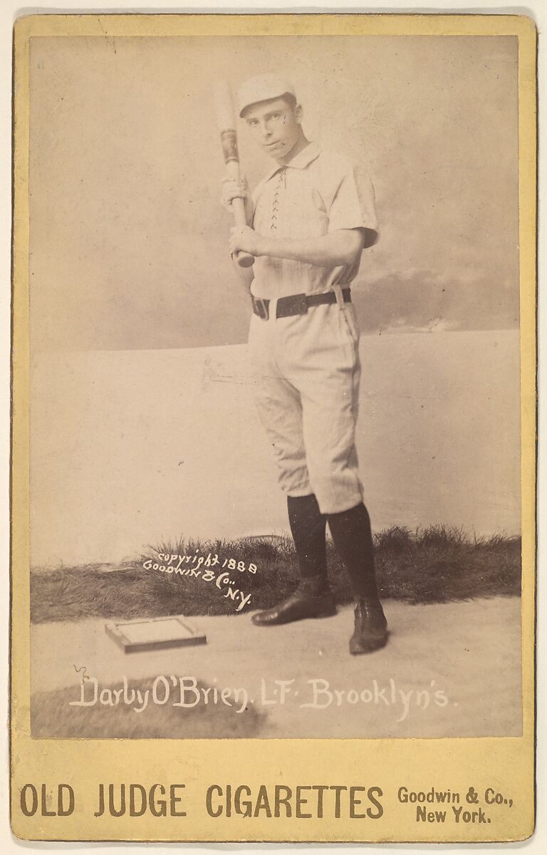 Darby O'Brien, Left Field, Brooklyn, from the series Old Judge Cigarettes, Issued by Goodwin &amp; Company, Albumen photograph, cabinet card 