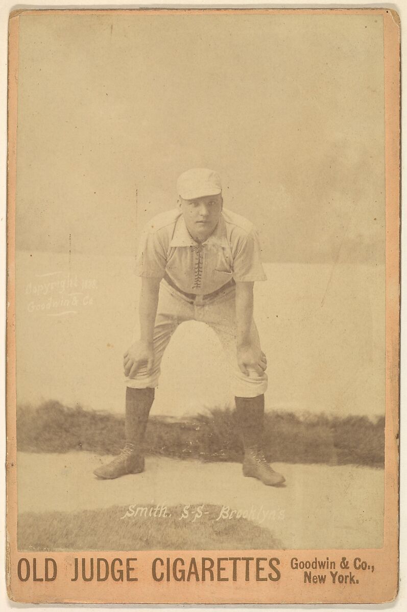 Smith, Shortstop, Brooklyn, from the series Old Judge Cigarettes, Issued by Goodwin &amp; Company, Albumen photograph, cabinet card 