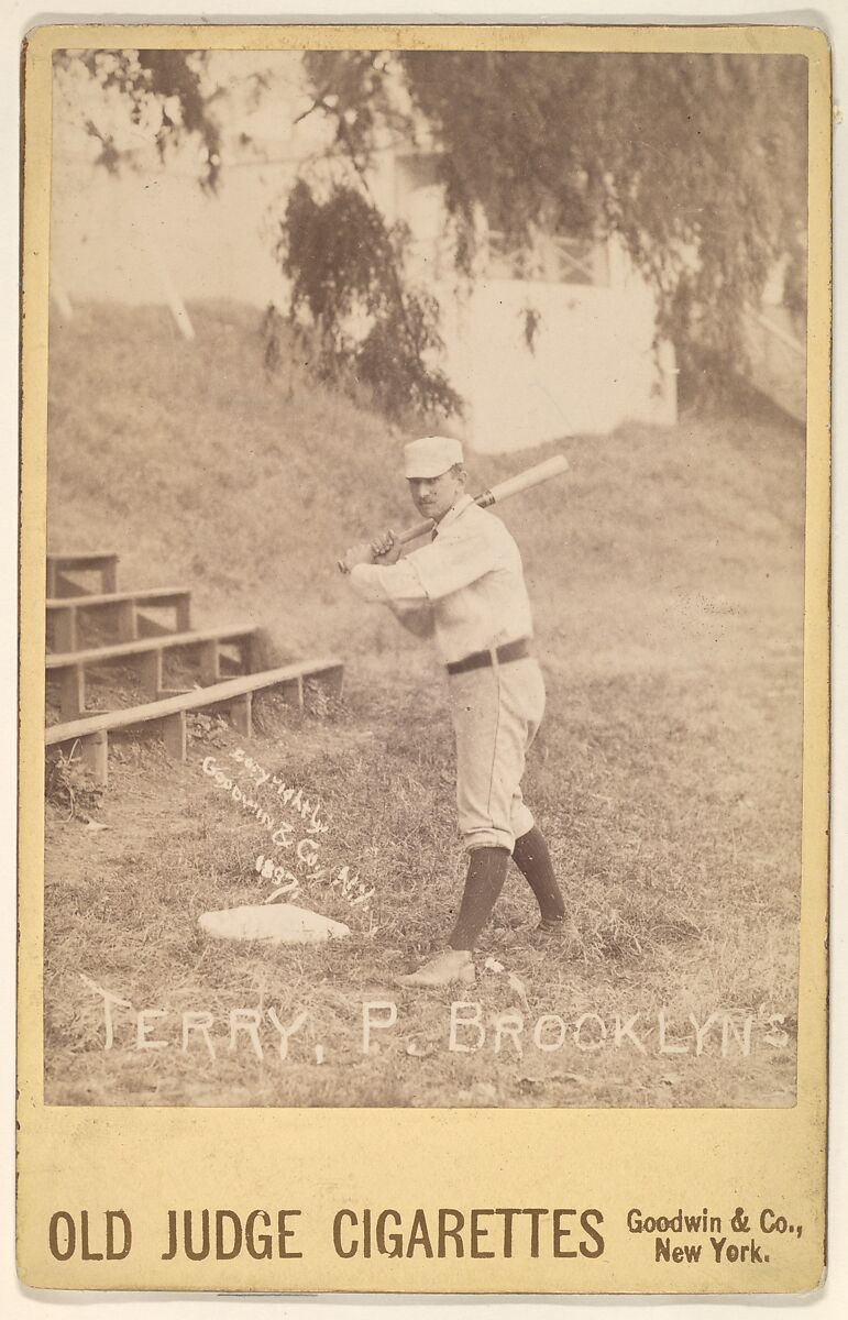 William H. "Adonis" Terry, Pitcher, Brooklyn, from the series Old Judge Cigarettes, Issued by Goodwin &amp; Company, Albumen photograph, cabinet card 