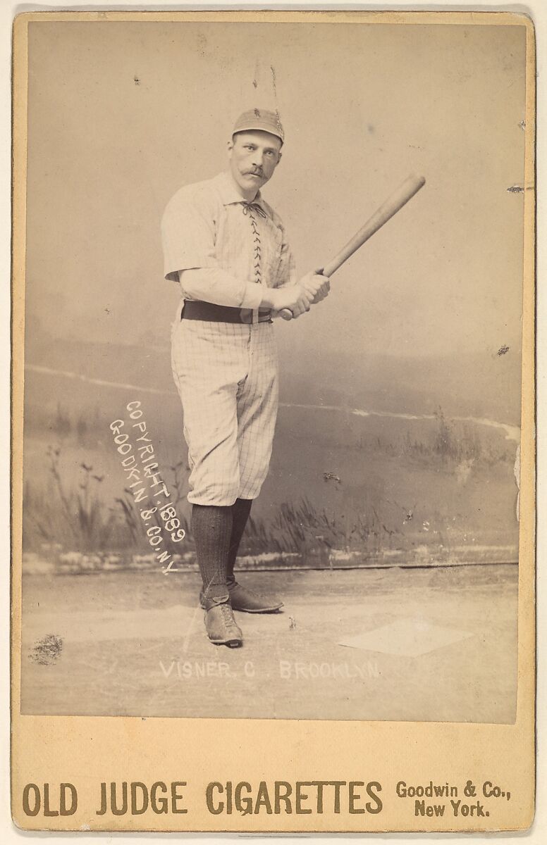 Joseph Paul Visner, Catcher, Brooklyn, from the series Old Judge Cigarettes, Issued by Goodwin &amp; Company, Albumen photograph, cabinet card 