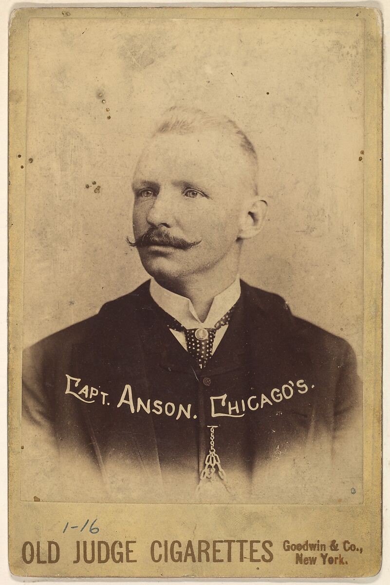 Captain Adrian Constantine Anson, Chicago, from the series Old Judge Cigarettes, Issued by Goodwin &amp; Company, Albumen photograph, cabinet card 
