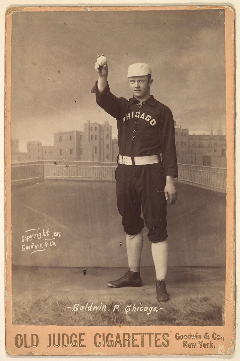 Marcus Elmore Baldwin, Pitcher, Chicago, from the series Old Judge Cigarettes, Issued by Goodwin &amp; Company, Albumen photograph, cabinet card 