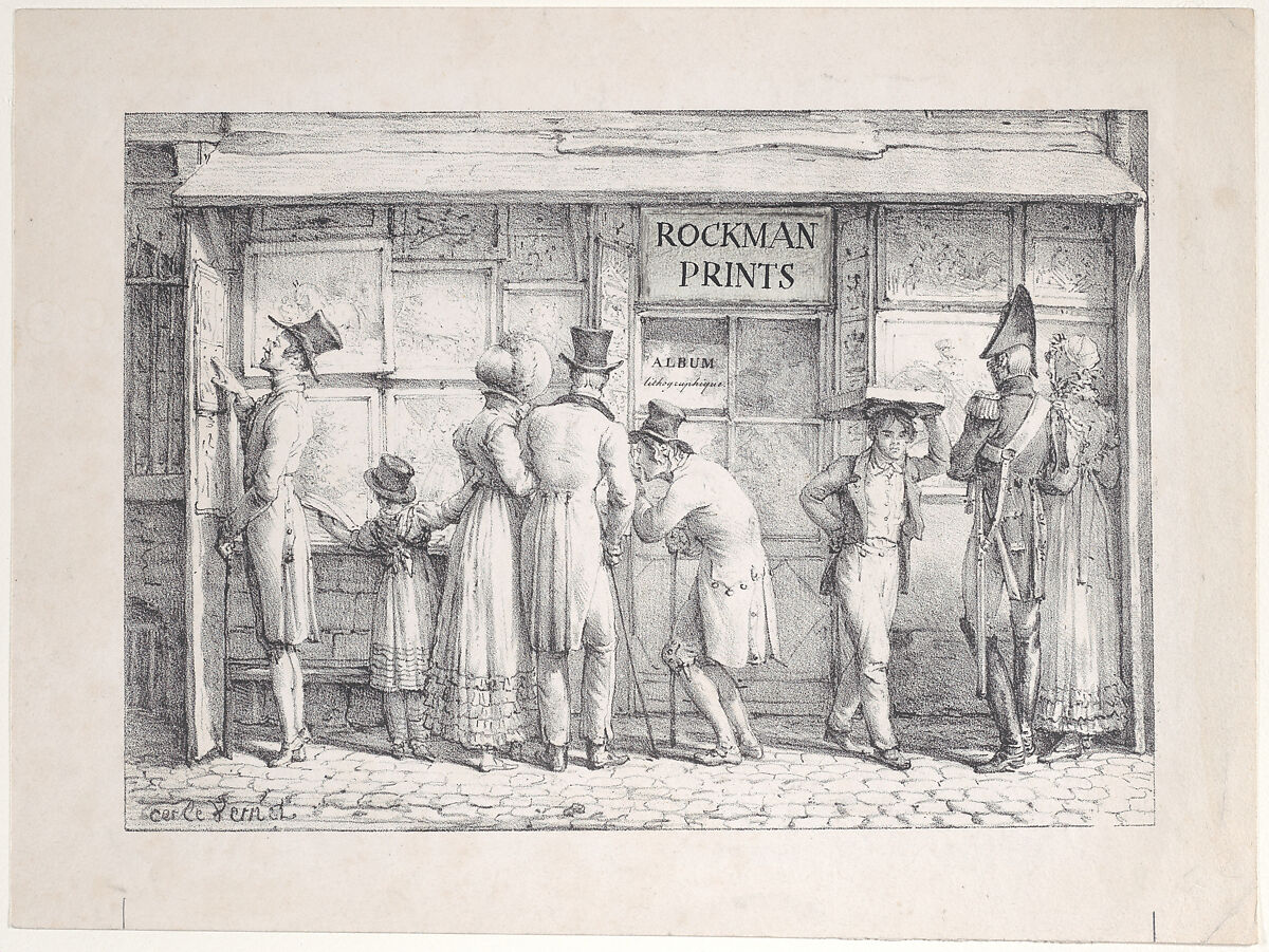 François Delpech's Print Shop, Carle (Antoine Charles Horace) Vernet (French, Bordeaux 1758–1836 Paris), Lithograph with 20th century lettering addition (“Rockman Prints")
