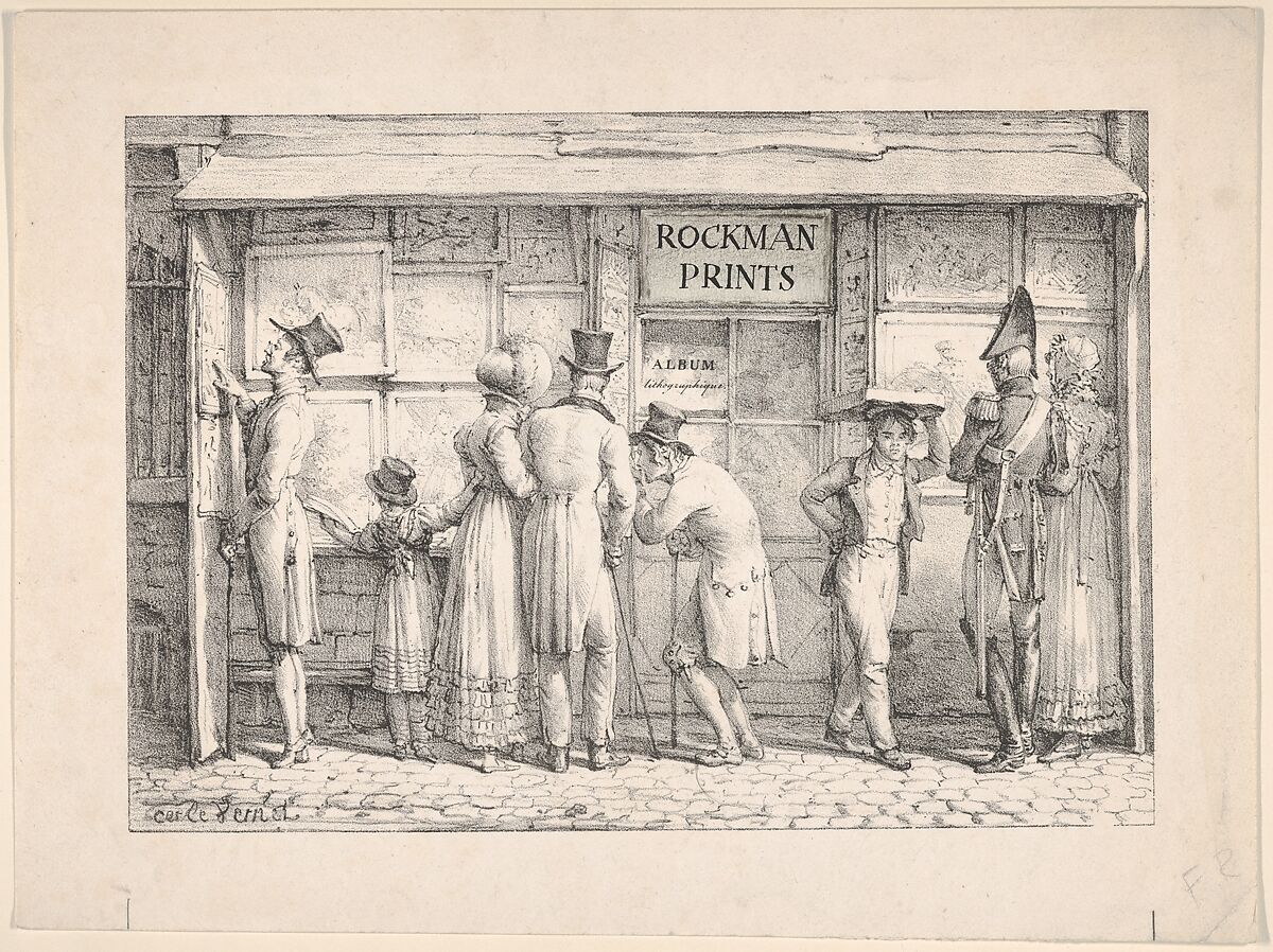 François Delpech's Print Shop, Carle (Antoine Charles Horace) Vernet (French, Bordeaux 1758–1836 Paris), Lithograph with 20th century lettering addition (“Rockman Prints") 
