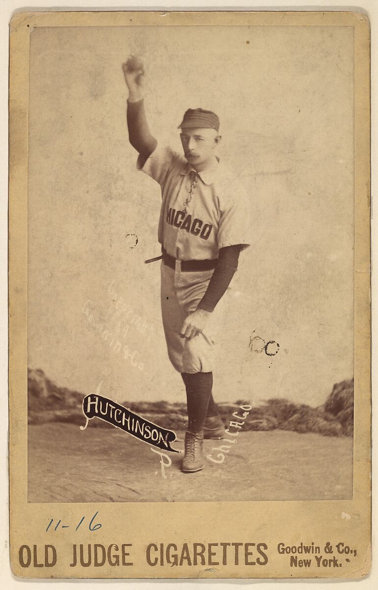 William Forest "Wild Bill" Hutchinson, Pitcher, Chicago, from the series Old Judge Cigarettes, Issued by Goodwin &amp; Company, Albumen photograph, cabinet card 