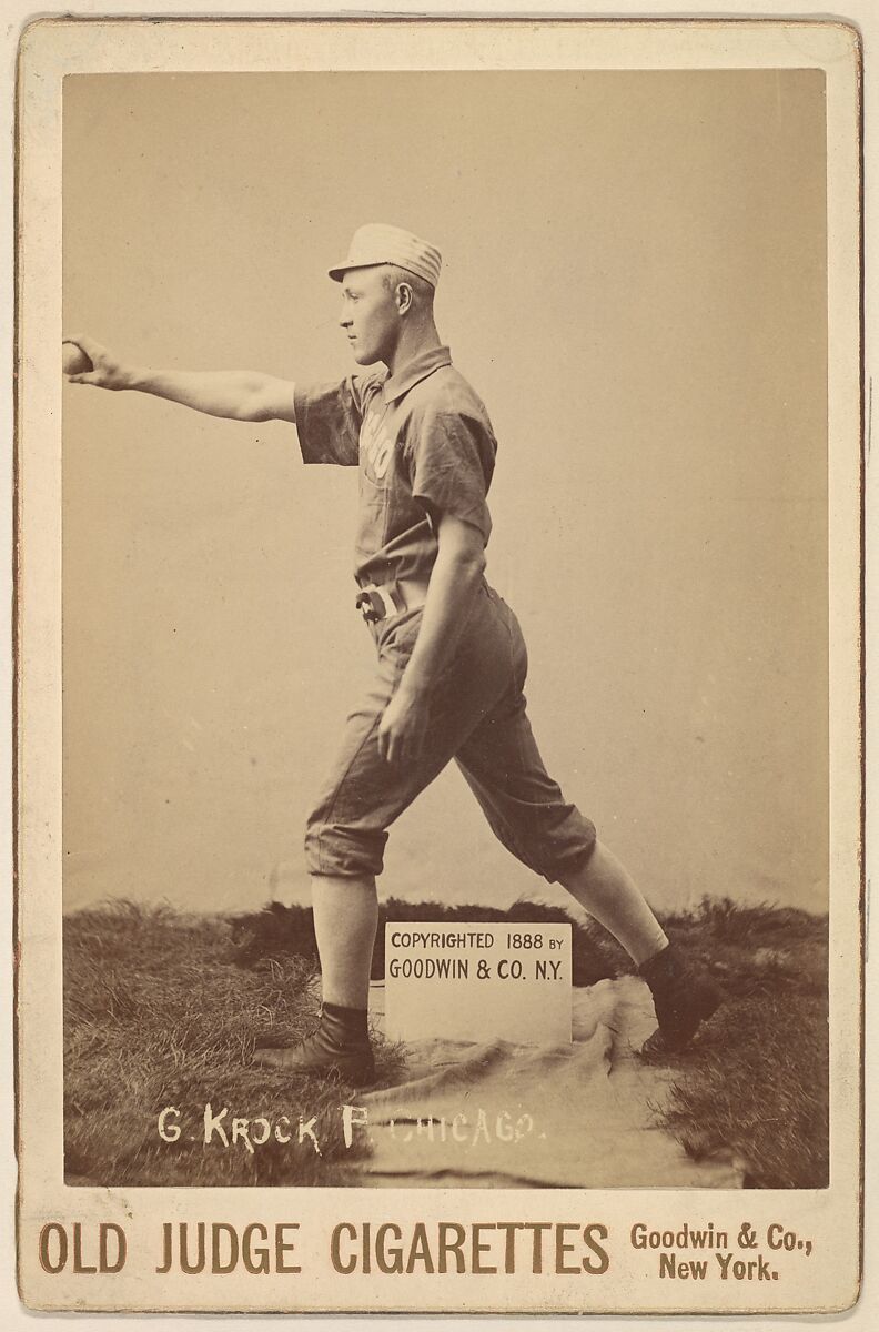 Gus Krock, Pitcher, Chicago, from the series Old Judge Cigarettes, Issued by Goodwin &amp; Company, Albumen photograph, cabinet card 