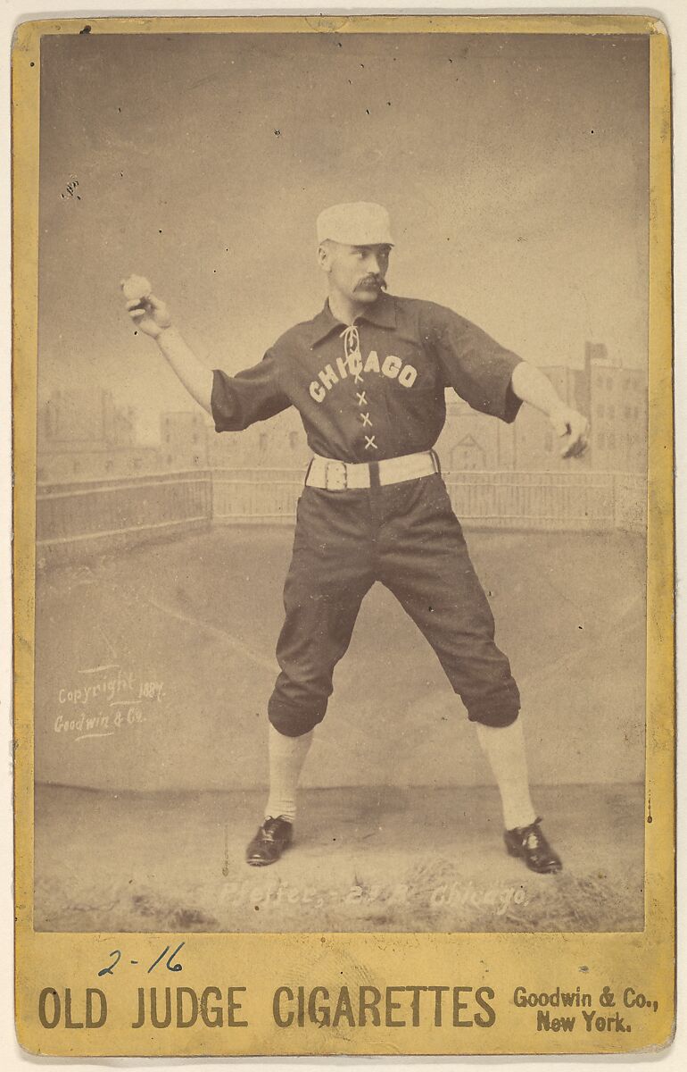 Fred Pfeffer, 2nd Base, Chicago, from the series Old Judge Cigarettes, Goodwin &amp; Company, Albumen photograph, cabinet card 