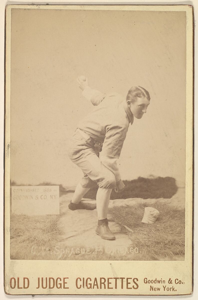 Charlie Sprague, Pitcher, Chicago, from the series Old Judge Cigarettes, Issued by Goodwin &amp; Company, Albumen photograph, cabinet card 