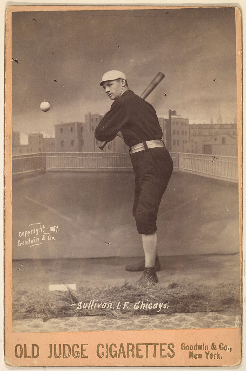 Sullivan, Left Field, Chicago, from the series Old Judge Cigarettes, Issued by Goodwin &amp; Company, Albumen photograph, cabinet card 