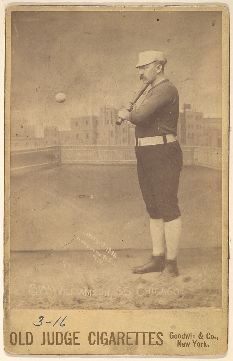 C.W. Williamson, Shortstop, Chicago, from the series Old Judge Cigarettes, Issued by Goodwin &amp; Company, Albumen photograph, cabinet card 