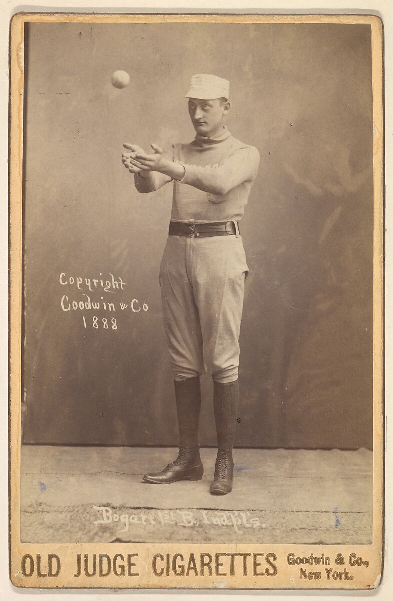 Bogart, 1st Base, Indianapolis, from the series Old Judge Cigarettes, Issued by Goodwin &amp; Company, Albumen photograph, cabinet card 