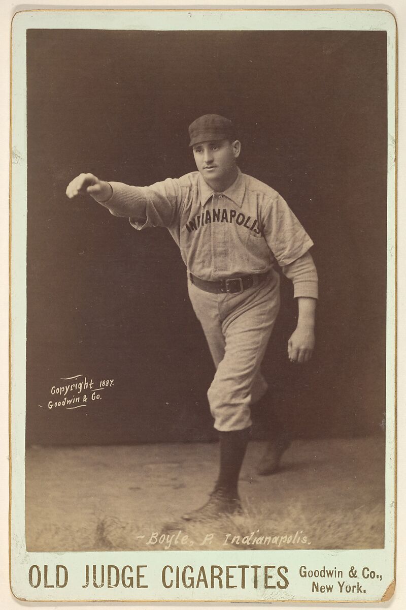 Henry Boyle, Pitcher, Indianapolis, from the series Old Judge Cigarettes, Issued by Goodwin &amp; Company, Albumen photograph, cabinet card 