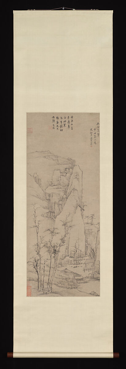 The Sound of Spring in a Lonely Valley, Hongren (Chinese, 1610–1664), Hanging scroll; ink on paper, China