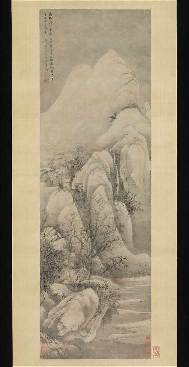 Snow Clearing: Landscape after Li Cheng, Wang Hui (Chinese, 1632–1717), Hanging scroll; ink and color on paper, China 