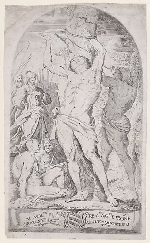 Saint Sebastian being tied to a tree