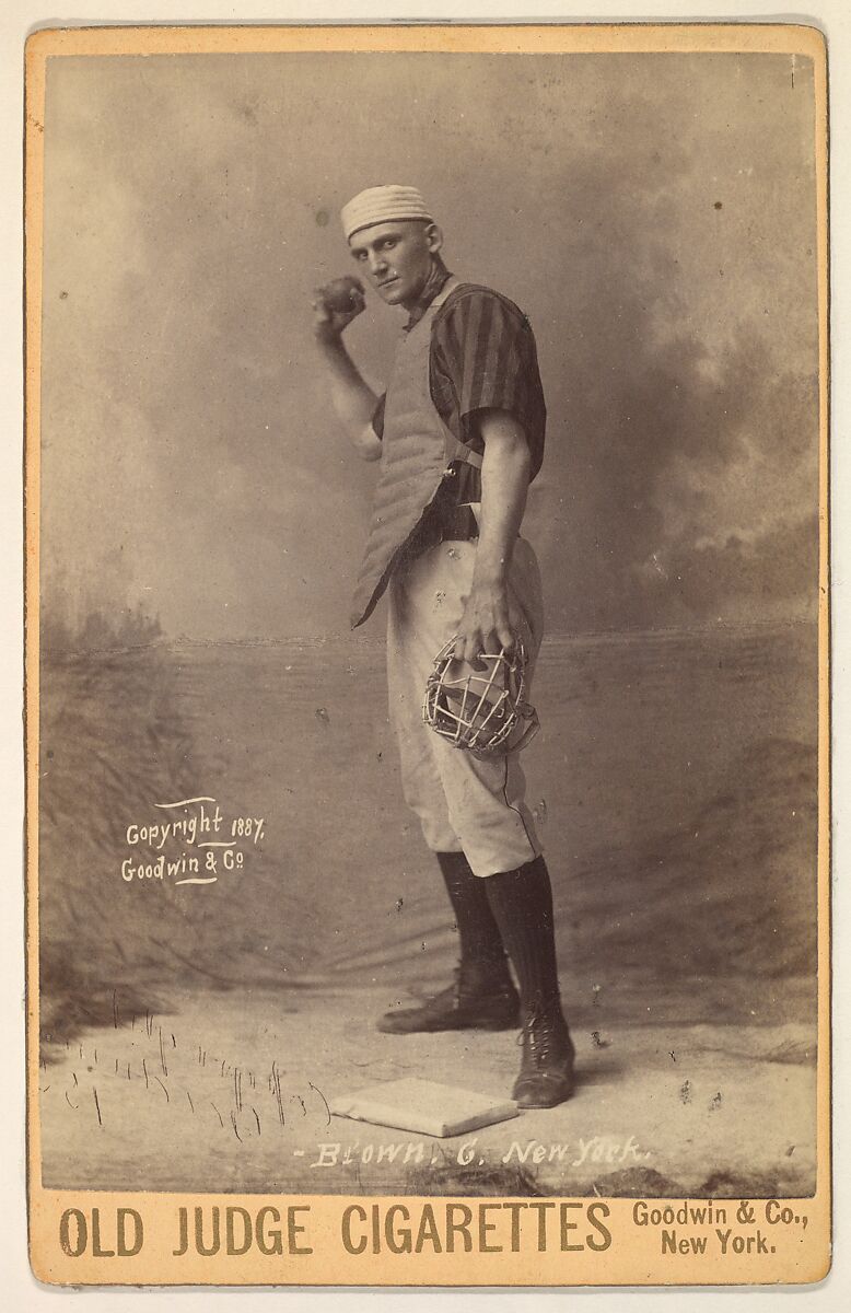 Brown, Catcher, New York, from the series Old Judge Cigarettes, Goodwin & Company, Albumen photograph, cabinet card