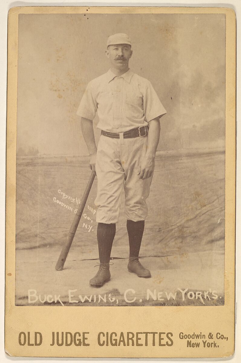 Buck Ewing, Catcher, New York, from the series Old Judge Cigarettes, Issued by Goodwin &amp; Company, Albumen photograph, cabinet card 