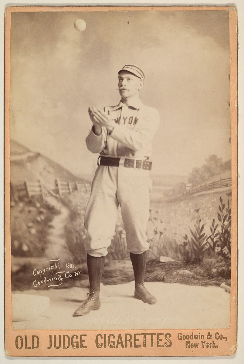Hatfield, 3rd Base, New York, from the series Old Judge Cigarettes, Issued by Goodwin &amp; Company, Albumen photograph, cabinet card 