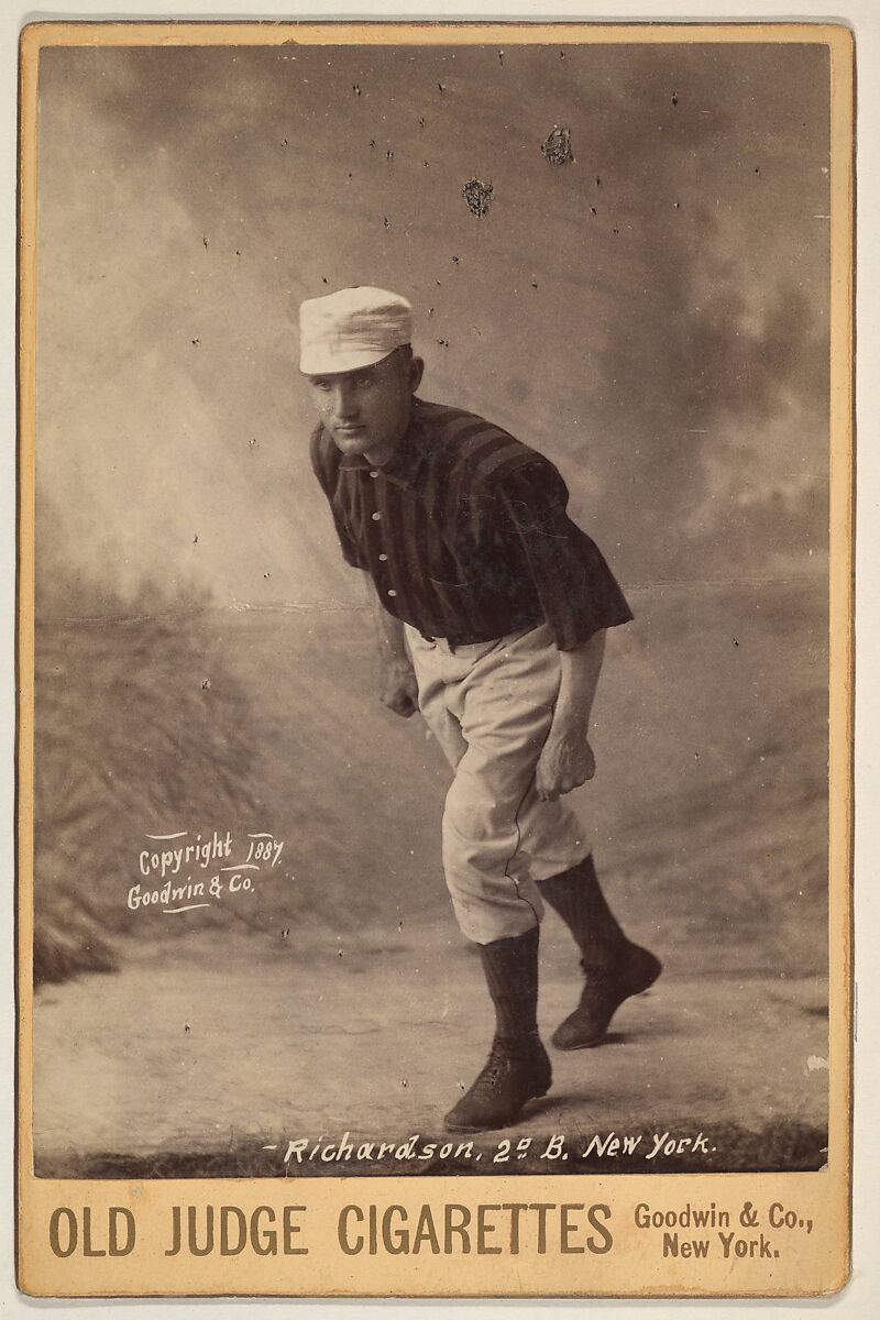 Richardson, 2nd Base, New York, from the series Old Judge Cigarettes, Issued by Goodwin &amp; Company, Albumen photograph, cabinet card 