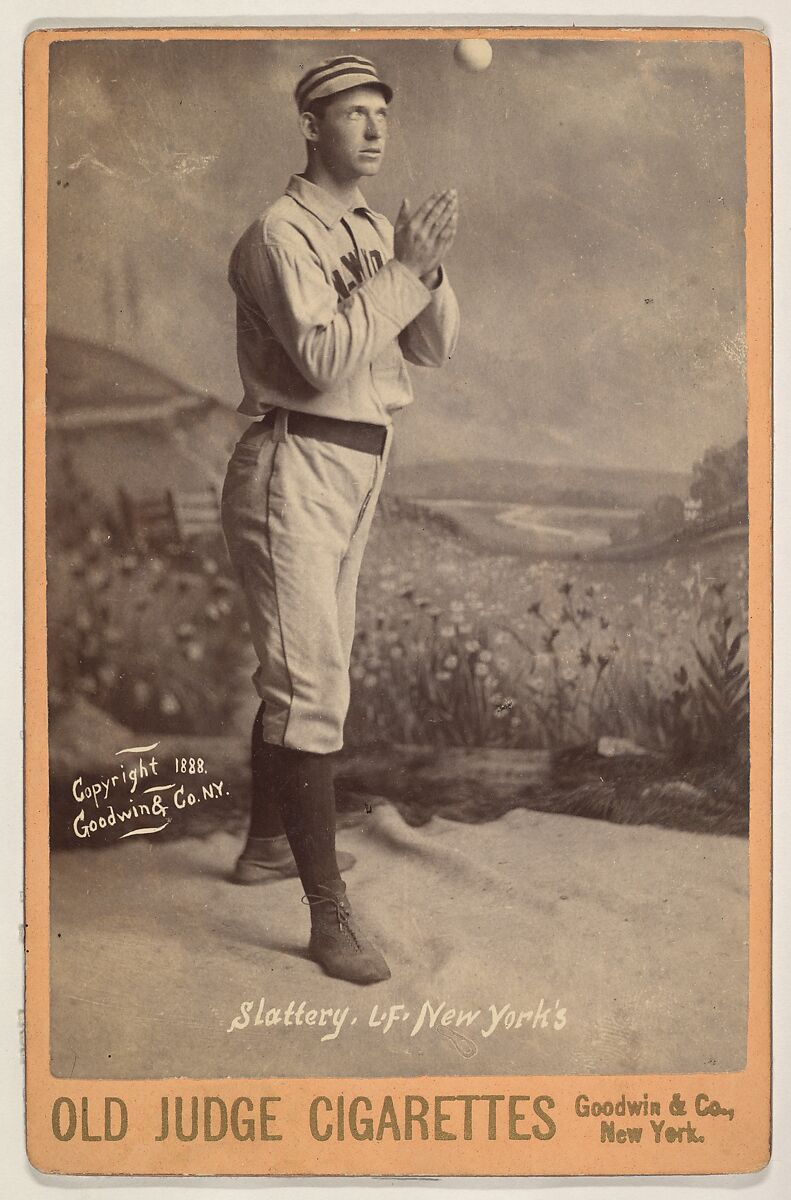 Slattery, Left Field, New York, from the series Old Judge Cigarettes, Issued by Goodwin &amp; Company, Albumen photograph, cabinet card 