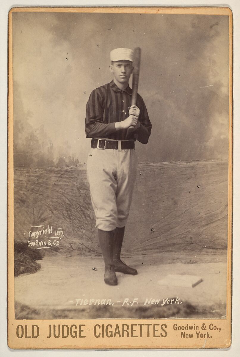 Tiernan, Right Field, New York, from the series Old Judge Cigarettes, Issued by Goodwin &amp; Company, Albumen photograph, cabinet card 